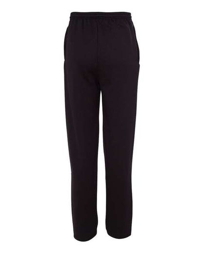 Champion P800 Unisex Powerblend® Open-Bottom Sweatpants with Pockets - Black - Back
