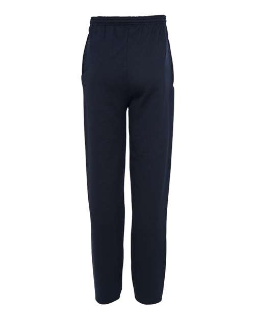Champion P800 Unisex Powerblend® Open-Bottom Sweatpants with Pockets - Navy - Back