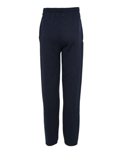 Champion P800 Unisex Powerblend® Open-Bottom Sweatpants with Pockets - Navy - Back