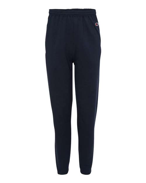 Champion P800 Unisex Powerblend® Open-Bottom Sweatpants with Pockets - Navy - Front
