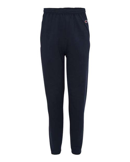 Champion P800 Unisex Powerblend® Open-Bottom Sweatpants with Pockets - Navy - Front