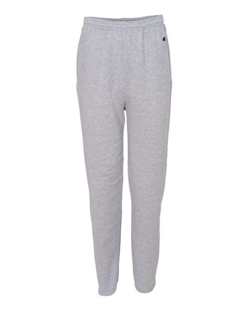 Champion P800 Unisex Powerblend® Open-Bottom Sweatpants with Pockets - Light Steel - Front
