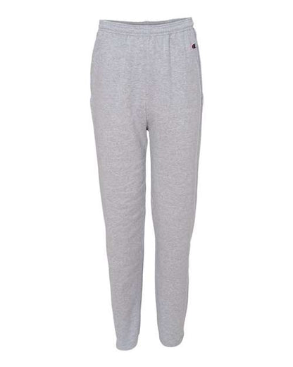 Champion P800 Unisex Powerblend® Open-Bottom Sweatpants with Pockets - Light Steel - Front