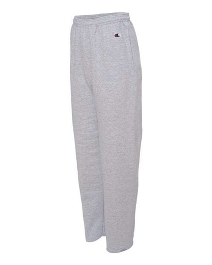 Champion P800 Unisex Powerblend® Open-Bottom Sweatpants with Pockets - Light Steel - Side