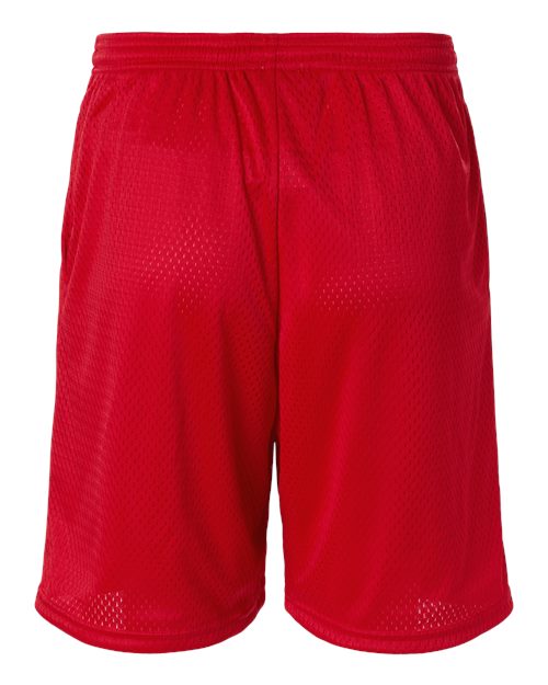 Champion S162 Unisex 9" Mesh Shorts with Pockets - Scarlet - Back