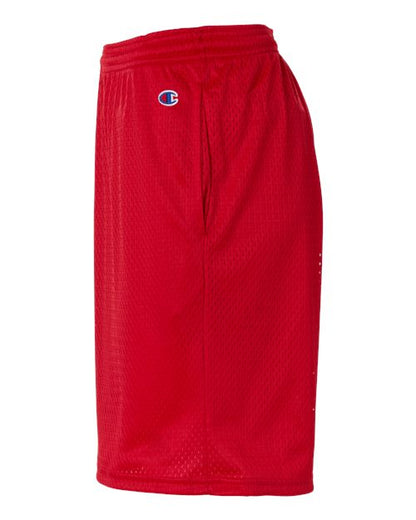 Champion S162 Unisex 9" Mesh Shorts with Pockets - Scarlet - DirectSide