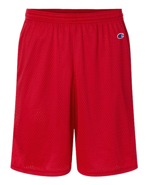 Champion S162 Unisex 9" Mesh Shorts with Pockets - Scarlet - Front