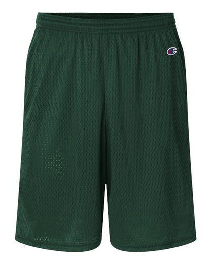 Champion S162 Unisex 9" Mesh Shorts with Pockets - Athletic Dark Green - Front