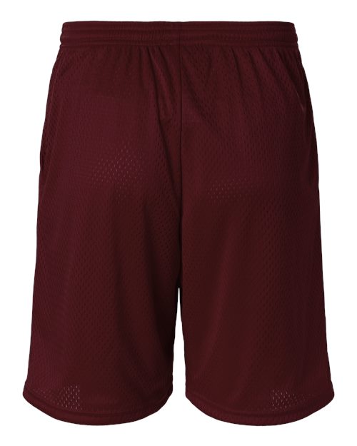 Champion S162 Unisex 9" Mesh Shorts with Pockets - Maroon - Back
