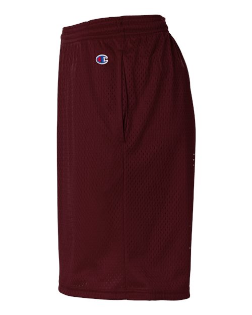 Champion S162 Unisex 9" Mesh Shorts with Pockets - Maroon - DirectSide