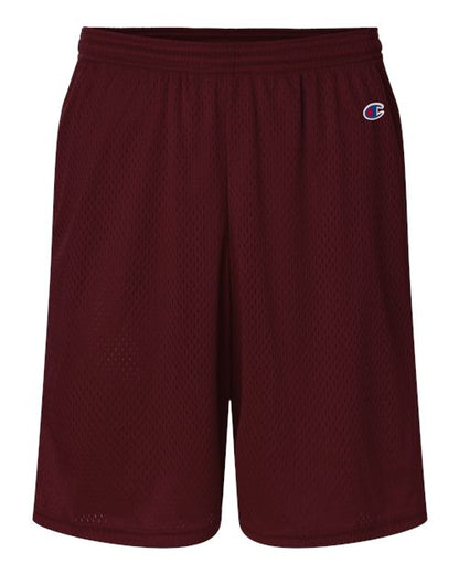 Champion S162 Unisex 9" Mesh Shorts with Pockets - Maroon - Front