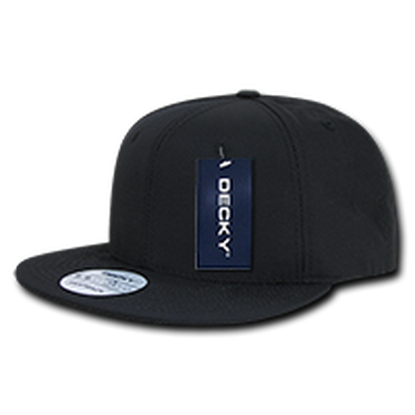 DECKY 360 - 6 Panel High Profile Structured Ripstop Snapback – Adjustable Streetwear Cap - Black