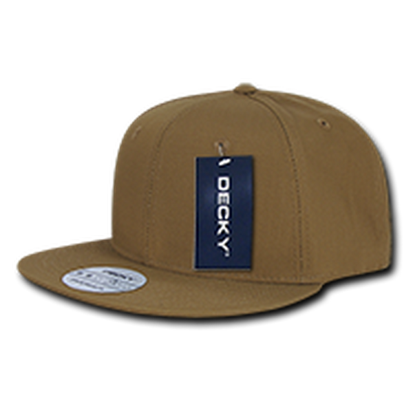 DECKY 360 - 6 Panel High Profile Structured Ripstop Snapback – Adjustable Streetwear Cap - Coyote