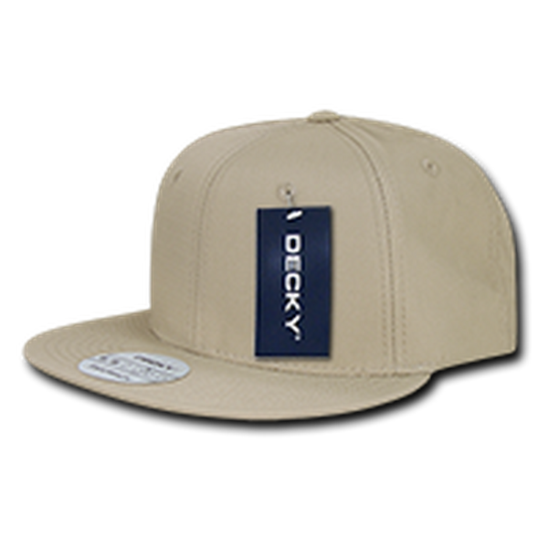 DECKY 360 - 6 Panel High Profile Structured Ripstop Snapback – Adjustable Streetwear Cap - Khaki