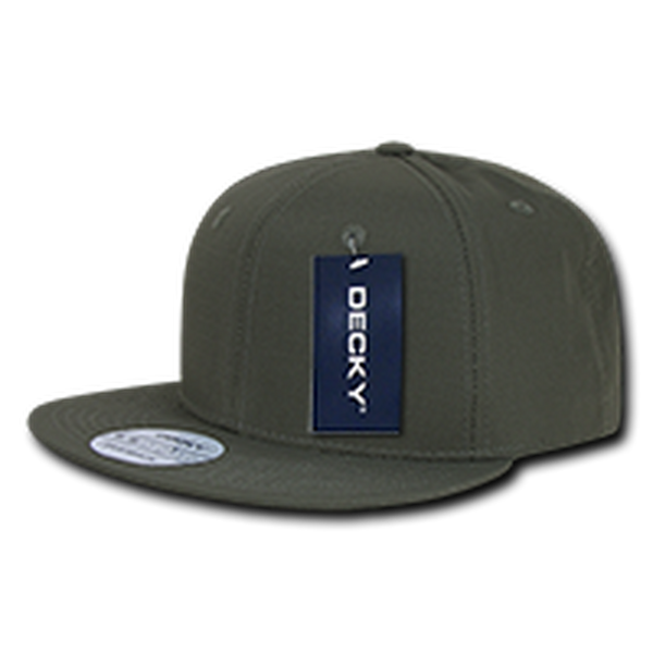 DECKY 360 - 6 Panel High Profile Structured Ripstop Snapback – Adjustable Streetwear Cap - Olive