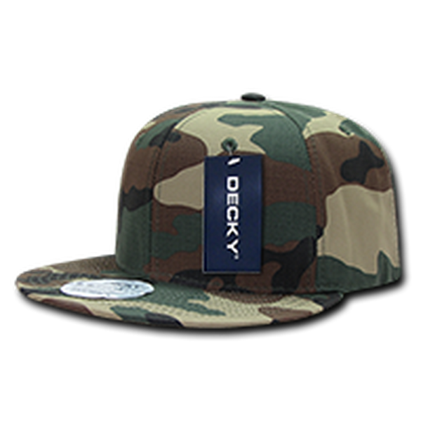 DECKY 360 - 6 Panel High Profile Structured Ripstop Snapback – Adjustable Streetwear Cap - Woodland