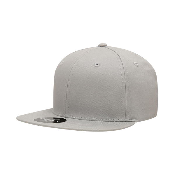 Decky-361-6 Panel High Profile Structured Cotton Blend Snapback - Light Grey