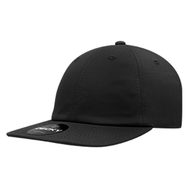 Decky 370 - 6 Panel Cotton Snapback – Relaxed High Profile Cap - Black
