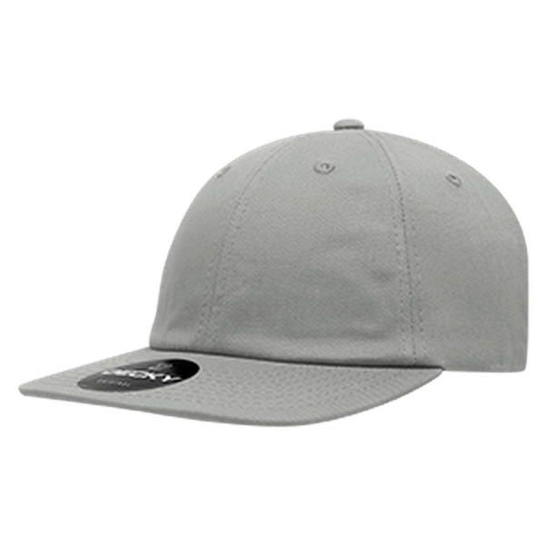 Decky 370 - 6 Panel Cotton Snapback – Relaxed High Profile Cap - Grey