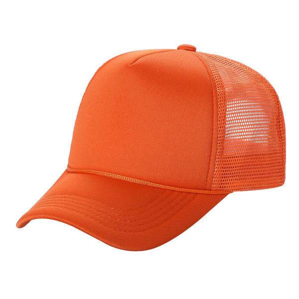 STM-Sponge Trucker Mesh Cap – Breathable Mesh Back Snapback Hat - N.ORANGE