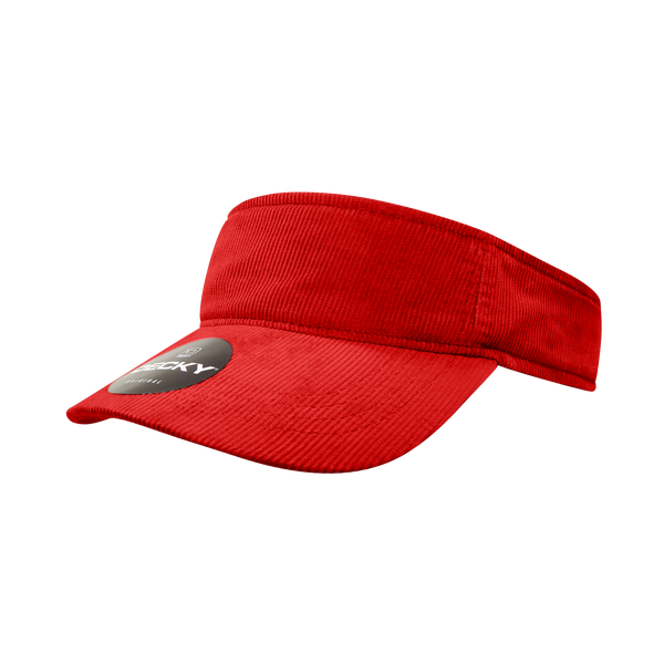 Decky-4004-Corduroy Visor - RED