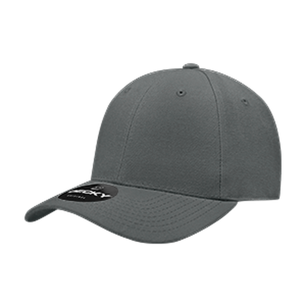 Decky 402 - 6 Panel High Profile Structured Fitted Cap – Classic Baseball Cap - Charcoal