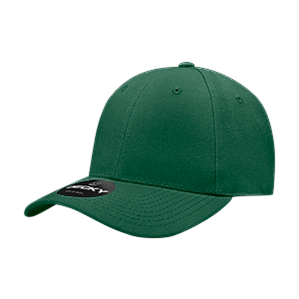 Decky 402 - 6 Panel High Profile Structured Fitted Cap – Classic Baseball Cap - Forest