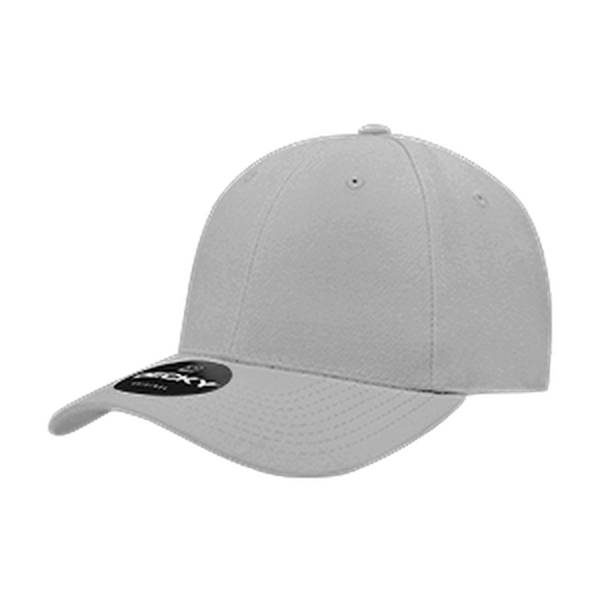 Decky 402 - 6 Panel High Profile Structured Fitted Cap – Classic Baseball Cap - Grey