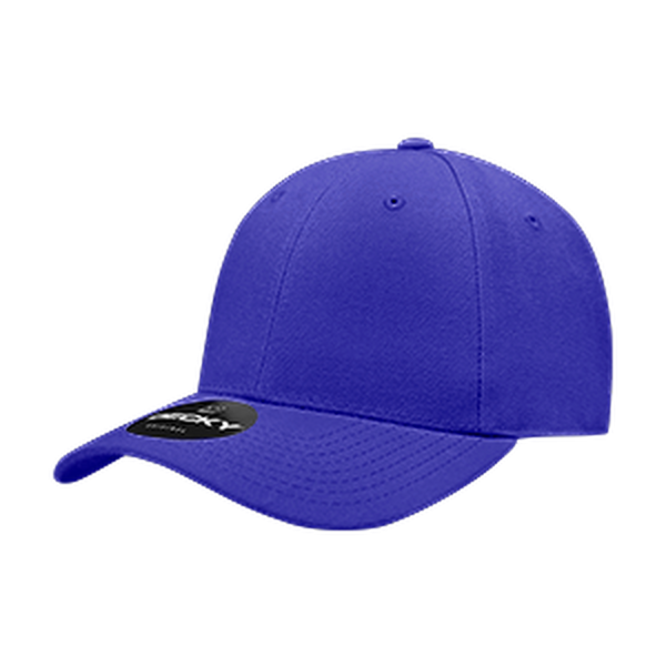 Decky 402 - 6 Panel High Profile Structured Fitted Cap – Classic Baseball Cap - Royal