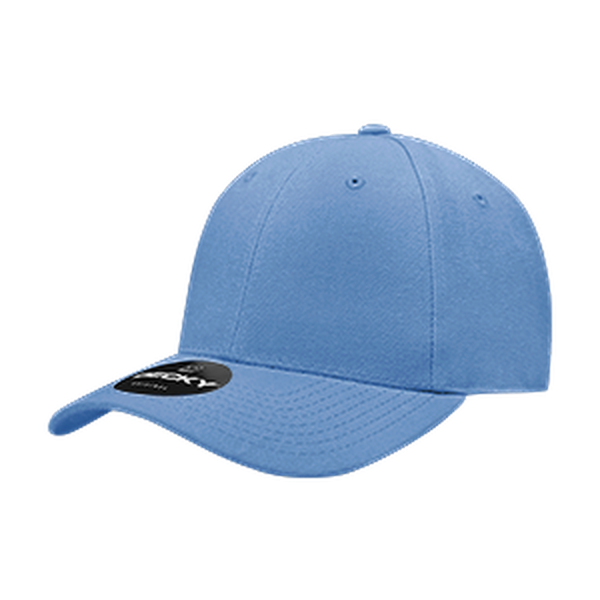 Decky 402 - 6 Panel High Profile Structured Fitted Cap – Classic Baseball Cap - Sky