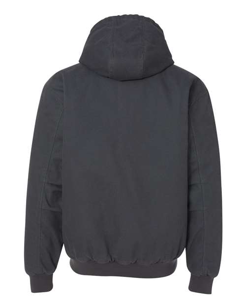 DRI DUCK 5020 Men's Cheyenne Boulder Cloth™ Hooded Jacket with Tricot Quilt Lining - Charcoal - Back