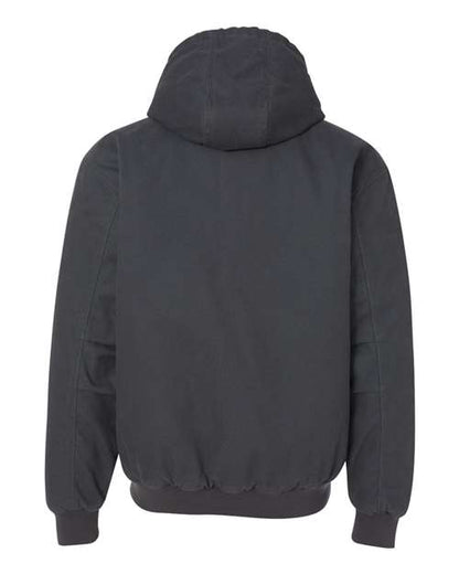 DRI DUCK 5020 Men's Cheyenne Boulder Cloth™ Hooded Jacket with Tricot Quilt Lining - Charcoal - Back