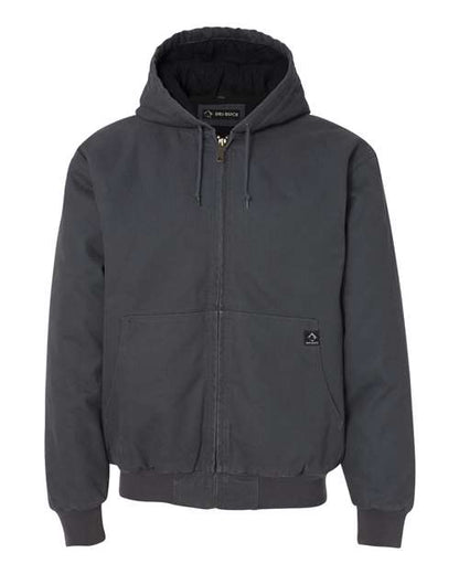 DRI DUCK 5020 Men's Cheyenne Boulder Cloth™ Hooded Jacket with Tricot Quilt Lining - Charcoal - Front