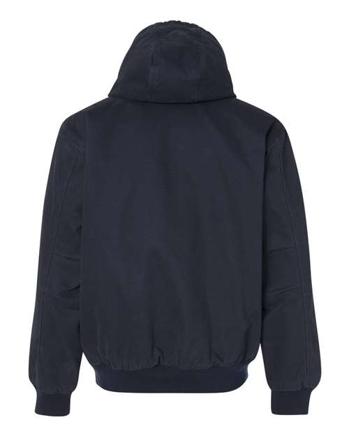 DRI DUCK 5020 Men's Cheyenne Boulder Cloth™ Hooded Jacket with Tricot Quilt Lining - Navy - Back