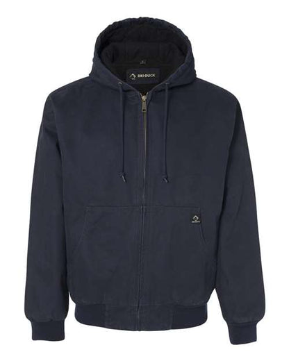 DRI DUCK 5020 Men's Cheyenne Boulder Cloth™ Hooded Jacket with Tricot Quilt Lining - Navy - Front