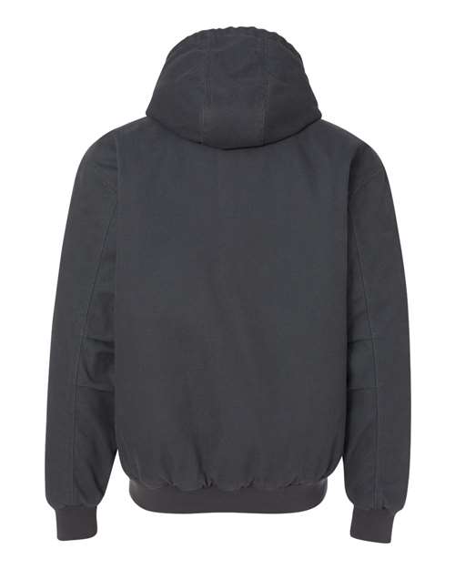 DRI DUCK 5020T Men's Tall Cheyenne Boulder Cloth™ Hooded Jacket with Tricot Quilt Lining - Charcoal - Back