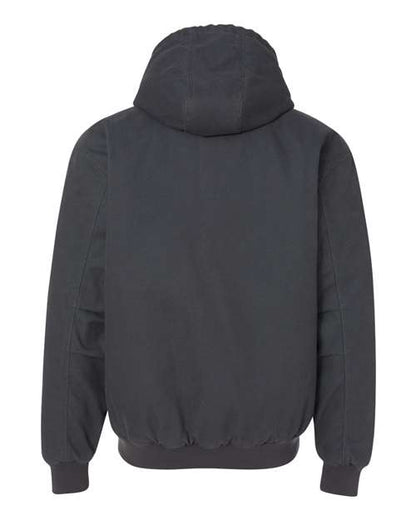 DRI DUCK 5020T Men's Tall Cheyenne Boulder Cloth™ Hooded Jacket with Tricot Quilt Lining - Charcoal - Back