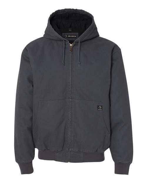 DRI DUCK 5020T Men's Tall Cheyenne Boulder Cloth™ Hooded Jacket with Tricot Quilt Lining - Charcoal - Front