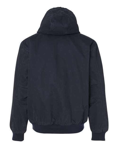 DRI DUCK 5020T Men's Tall Cheyenne Boulder Cloth™ Hooded Jacket with Tricot Quilt Lining - Navy - Back