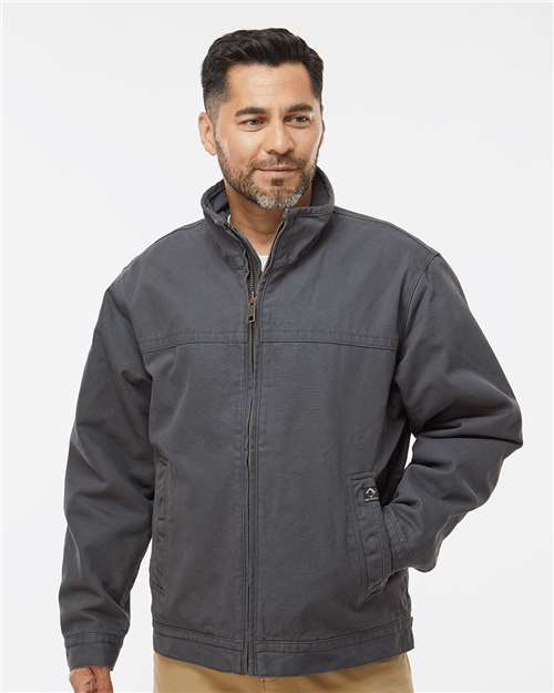 DRI DUCK 5028 Men's Maverick Boulder Cloth™ Jacket with Blanket Lining - Charcoal - OnModelFront