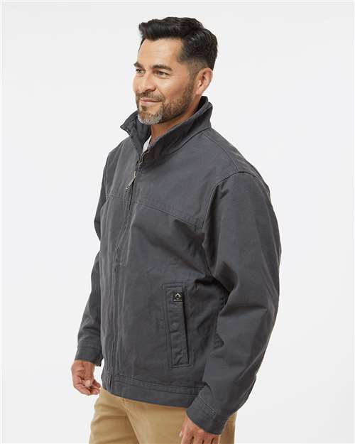 DRI DUCK 5028 Men's Maverick Boulder Cloth™ Jacket with Blanket Lining - Charcoal - OnModelSide