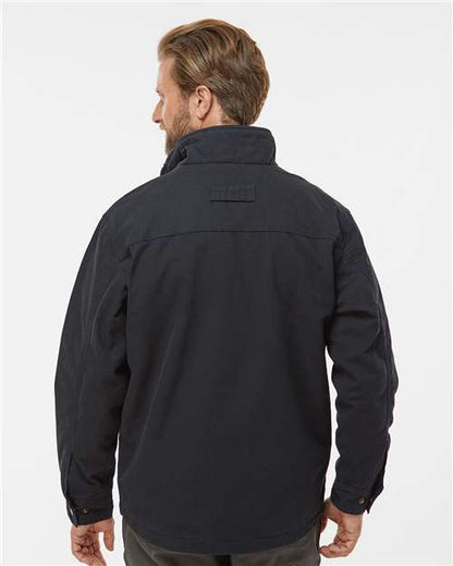 DRI DUCK 5037 Men's Endeavor Canyon Cloth™ Canvas Jacket with Sherpa Lining - Black - OnModelBack
