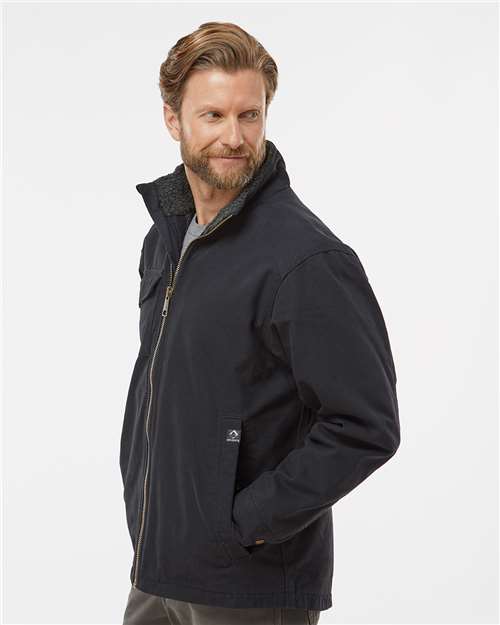DRI DUCK 5037 Men's Endeavor Canyon Cloth™ Canvas Jacket with Sherpa Lining - Black - OnModelSide