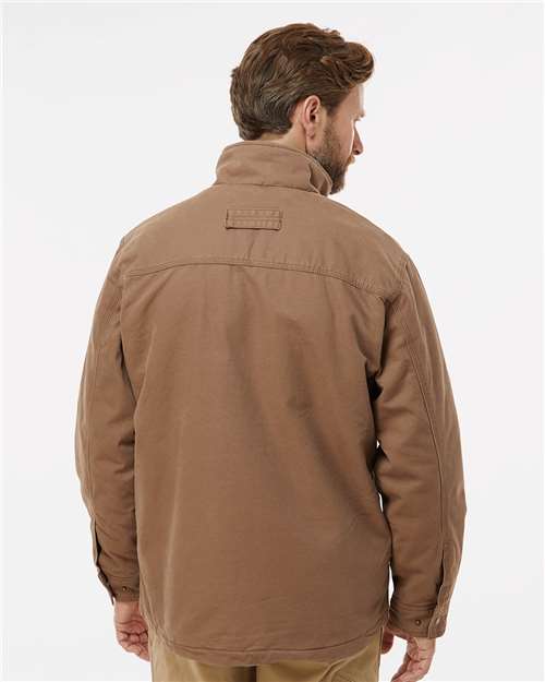 DRI DUCK 5037 Men's Endeavor Canyon Cloth™ Canvas Jacket with Sherpa Lining - Field Khaki - OnModelBack