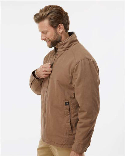 DRI DUCK 5037 Men's Endeavor Canyon Cloth™ Canvas Jacket with Sherpa Lining - Field Khaki - OnModelSide