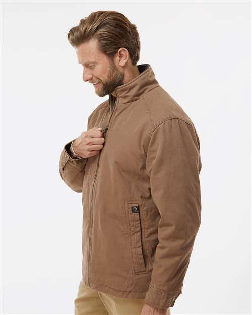 DRI DUCK 5037 Men's Endeavor Canyon Cloth™ Canvas Jacket with Sherpa Lining - Field Khaki - OnModelSide