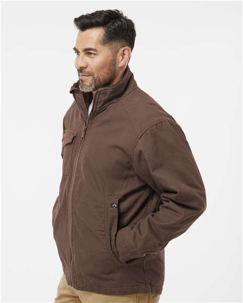 DRI DUCK 5037 Men's Endeavor Canyon Cloth™ Canvas Jacket with Sherpa Lining - Tobacco - OnModelSide