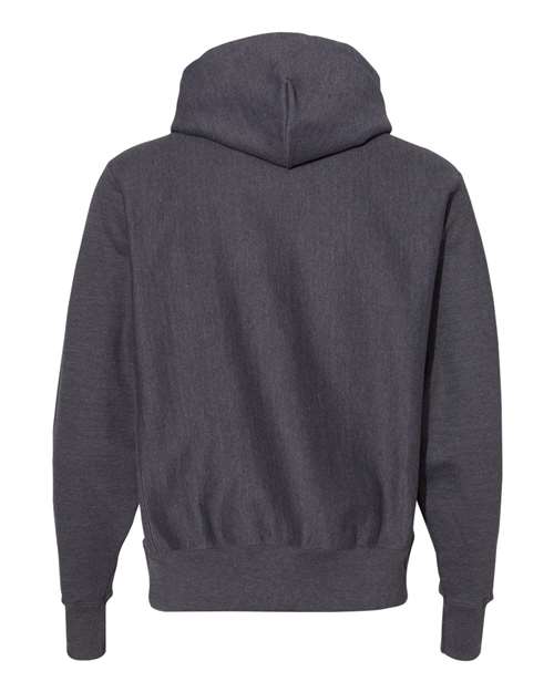 Champion S101 Unisex Reverse Weave® Hooded Sweatshirt - Charcoal Heather - Back