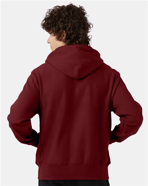 Champion S101 Unisex Reverse Weave® Hooded Sweatshirt - Cardinal - OnModelBack