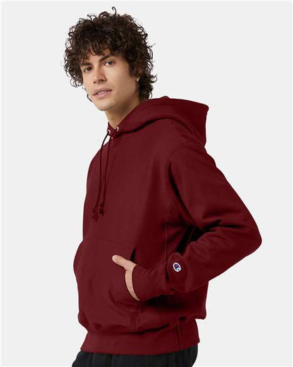 Champion S101 Unisex Reverse Weave® Hooded Sweatshirt - Cardinal - OnModelSide